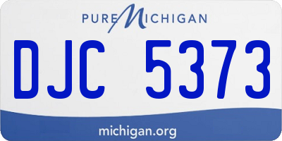 MI license plate DJC5373