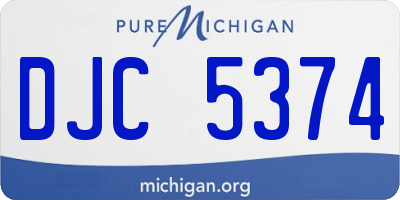 MI license plate DJC5374