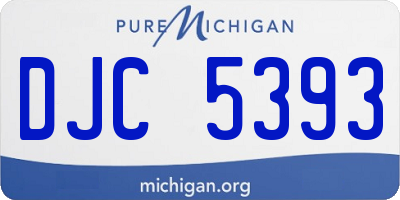 MI license plate DJC5393