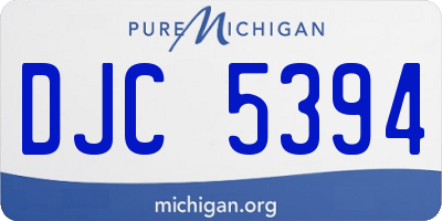 MI license plate DJC5394