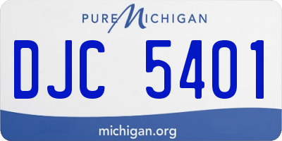 MI license plate DJC5401