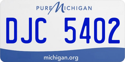 MI license plate DJC5402