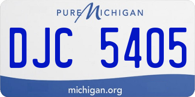 MI license plate DJC5405