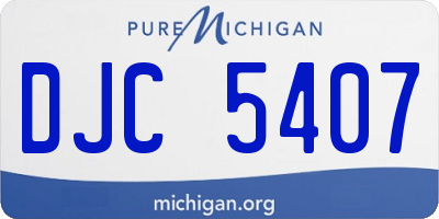 MI license plate DJC5407
