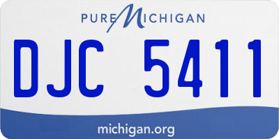 MI license plate DJC5411