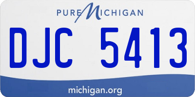 MI license plate DJC5413