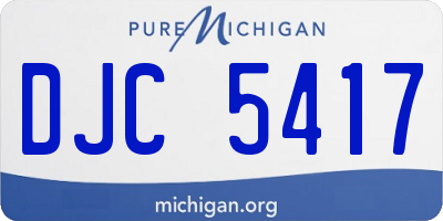 MI license plate DJC5417