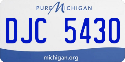 MI license plate DJC5430