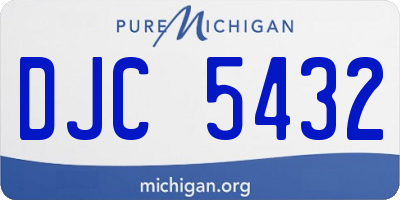 MI license plate DJC5432