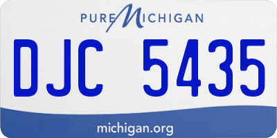 MI license plate DJC5435
