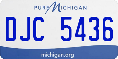 MI license plate DJC5436
