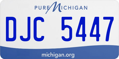 MI license plate DJC5447