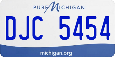 MI license plate DJC5454