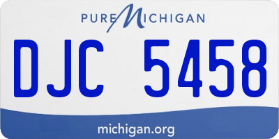 MI license plate DJC5458