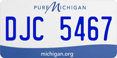 MI license plate DJC5467
