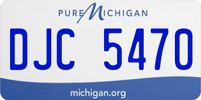 MI license plate DJC5470