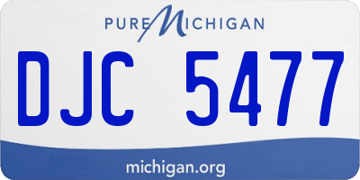 MI license plate DJC5477