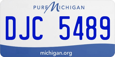 MI license plate DJC5489