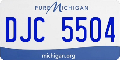 MI license plate DJC5504