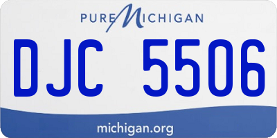 MI license plate DJC5506