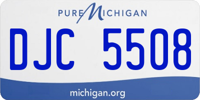 MI license plate DJC5508