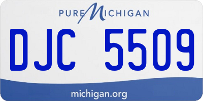 MI license plate DJC5509
