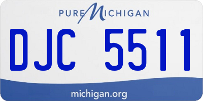 MI license plate DJC5511