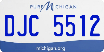 MI license plate DJC5512