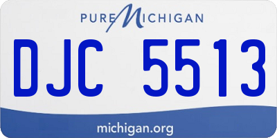 MI license plate DJC5513