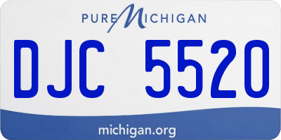 MI license plate DJC5520