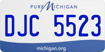 MI license plate DJC5523