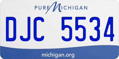 MI license plate DJC5534