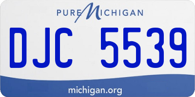MI license plate DJC5539