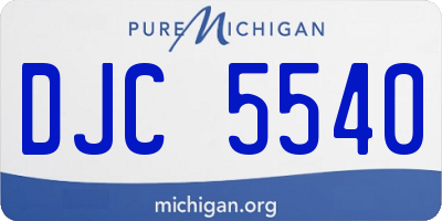 MI license plate DJC5540