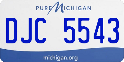 MI license plate DJC5543