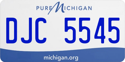 MI license plate DJC5545