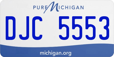 MI license plate DJC5553