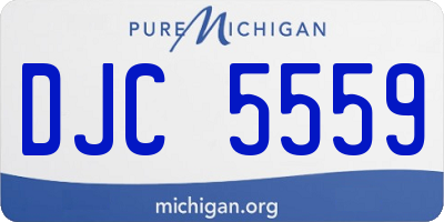 MI license plate DJC5559