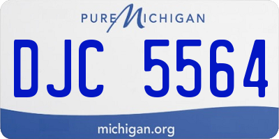 MI license plate DJC5564