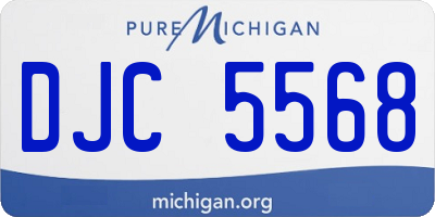 MI license plate DJC5568