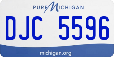 MI license plate DJC5596