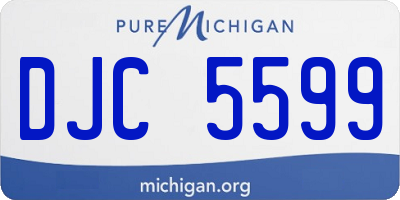 MI license plate DJC5599