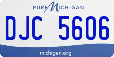 MI license plate DJC5606