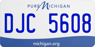 MI license plate DJC5608