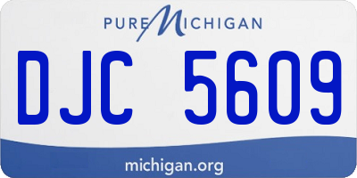 MI license plate DJC5609