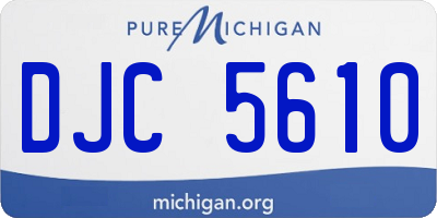 MI license plate DJC5610