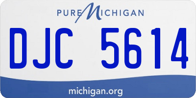 MI license plate DJC5614