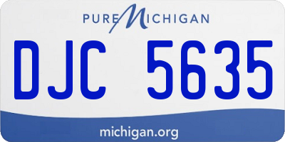 MI license plate DJC5635