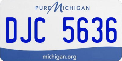 MI license plate DJC5636