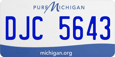 MI license plate DJC5643